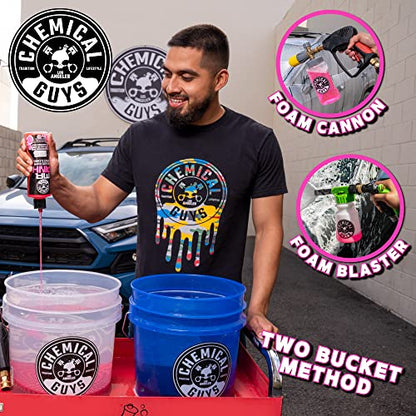 Chemical Guys Mr. Pink Car Wash Soap - 64 oz Super Suds Foaming Car Wash Soap for Cannon, Blaster, or Bucket Washing - pH Balanced, Safe on Wax, Sealant, Ceramic, and Clear Coat Finishes (Pack of 4) - size: 64 Fl Oz (Pack of 4)