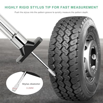 2PCS Car Tire Tread Depth Gauge, 32nds Smart Color Coded Automotive Tire Thread Depth Checker Meter Tool, Professional Tyre Measurement Gauge Tool for Cars Trucks Motorcycles - color: 2pcs