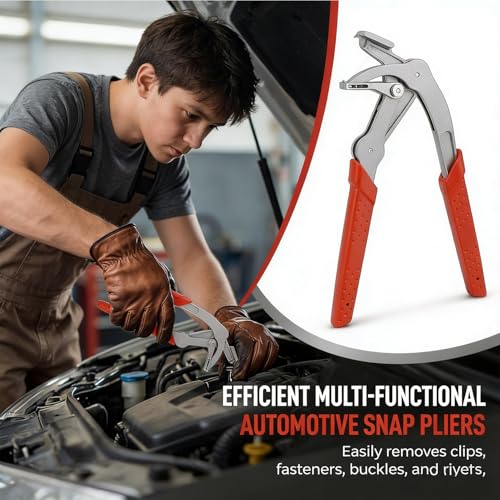 Car Clip Pliers & Trim Removal Tool, Spring-Loaded Fastener Rivet Remover for Auto Door Panels, Interior & Exterior Trim, Damage-Free Disassembly Tool for Mechanics