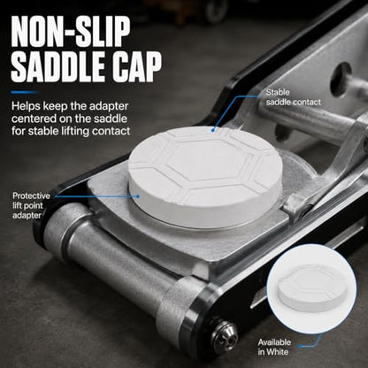 White SplashNColor Jack Pad for Daytona 1.5 Ton Aluminum Race Jack – Protective Lift Point Adapter | Non-Slip Saddle Cap | Prevents Frame Scratches Dents and Paint Damage