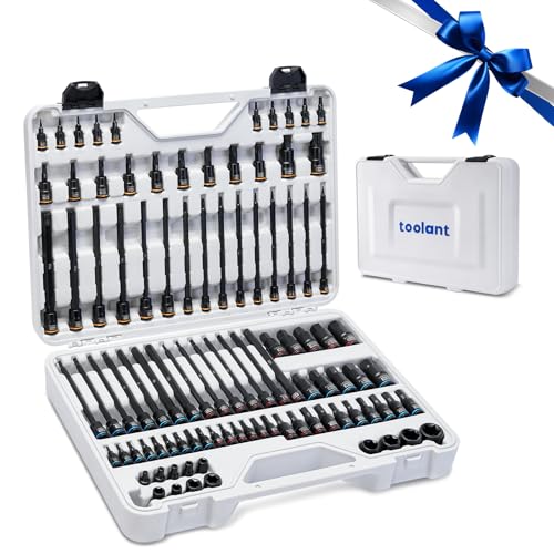 toolant 98 PCS Master Allen And Torx Bit Socket Set, Hex/Torx/E-torx Bit Set,1/4", 3/8" And 1/2" Drive,S2 Alloy Steel, 2 PCS For Critical Size