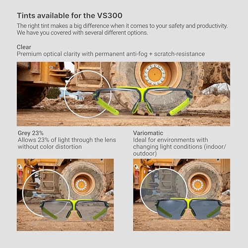 HexArmor VS300 Safety Glasses with Adjustable Side Arms Z87+ for Men and Women - color: Clear / Anti Fog Anti Scratch