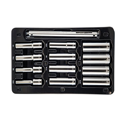 S08301 1/2" Drive Standard SAE Socket Set, 12 Piece, 12 Point Deep - size: 1/2 Inch Drive, style: DEEP