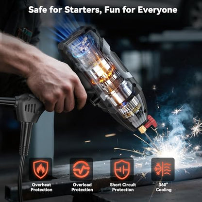Portable Handheld Welding Machine 110V: 200A IGBT Inverter ARC Welder Gun with Digital Display & 6-Level Current Control, Hot Start & Anti-Stick Fits for 3/32"-1/8" Stick Rod - style: MMA200