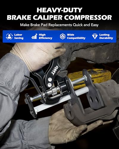 OMT Single Dual Quad Piston Brake Caliper Press Tool for Pad Replacement | Car Brake Maintenance; For DIY Mechanics, Fits Most Cars, Trucks, ATVs, UTVs, SUVs, 377 lb Force, Aluminum & Steel - style: Single&Dual&Quad Piston