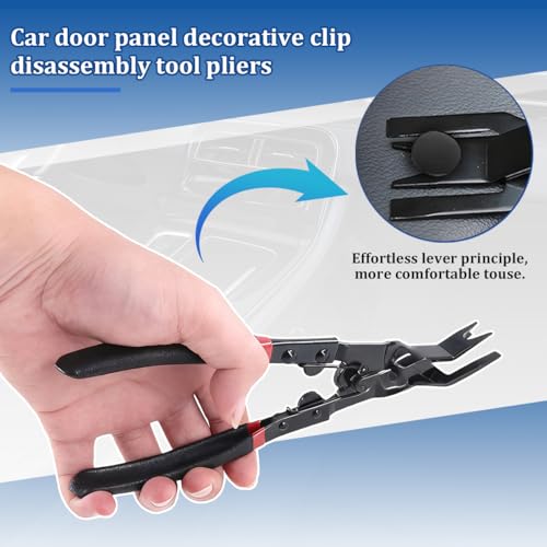 Car Panel Clip Removal Plier, Vehicle Interior Upholstery Trim Clip Remover Tool, Automotive Push Pin Rivet Door Panel Clamp Fastener Removal Plier, Universal for Most Vehicles