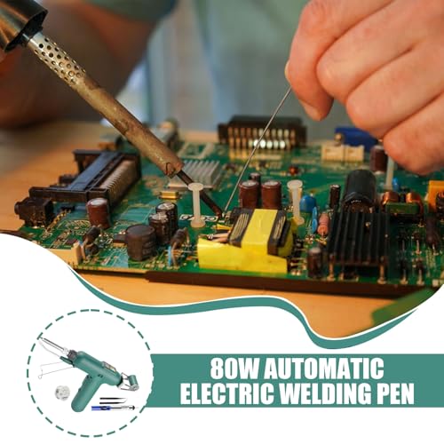Soldering Iron Kit - Auto Feed Solder Welding Pen | 80W Rapid Heating Soldering Iron with Overheat Protection for Jewelry Making Electronics Repair Model Building
