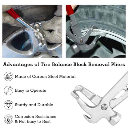 Car Wheel Balancing Weight Plier Hammer Tool, Wheel Weight Removal Tool for Repair Remover Tire