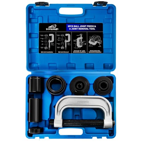 SIXIWANZI Ball Joint Press and Removal Kit, 10PCS U Joint Press and Removal Tool for Most 2WD and 4WD Cars and Light Trucks
