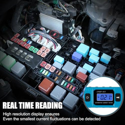 Qivine Automotive Circuit Fault Probe Tester, High-Precision Fuse Current Tester, 20A 48V Car Circuit Probe Tester with Backlit Display Front Light for Various Vehicles