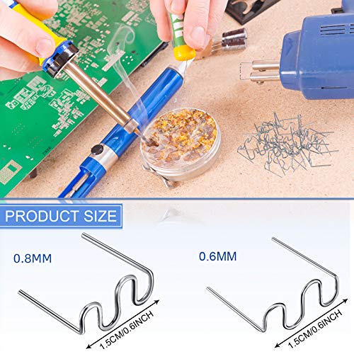 Hotop 1000 Pieces Plastic Hot Staples Welding Rods Repair Machine Welding Wire for Repair Car Bumpers Dashboards Lamp Holders Plastics Rings Daily Plastics Supplies 0.8 0.6 mm (Wave Shape)