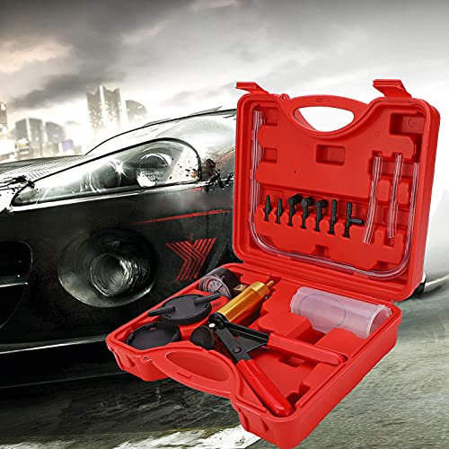 Aramox Hand Held Vacuum Pump Tester Kit for Brake Bleeding, Multi Functional Gauge with Carrying Case, Attach Hoses and Adaptors for Most Vehicles