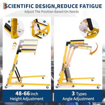 Garvee Automotive Top Side Creeper, 400 LBS, Yellow | 48-68Inch Adjustable Height, 6 Swivel Casters, Foldable, Heavy Duty, For Garage & Auto Shop Repair - color: Yellow