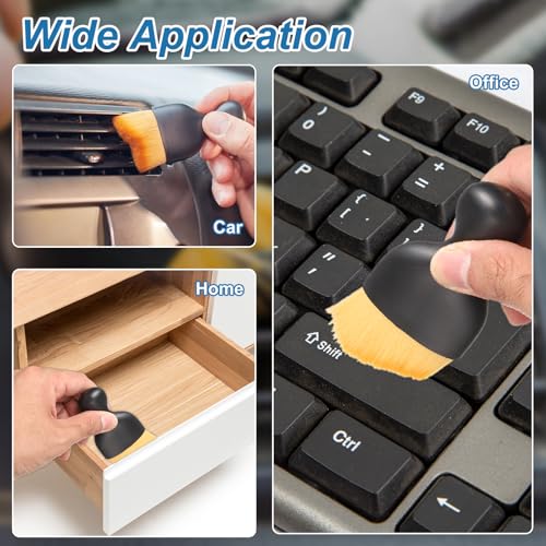 HARFINGTON Car Interior Cleaning Brush Soft Bristles Auto Detailing Brushes Automotive Dusting Bush Car Duster for Dashboard Air Vent Leather