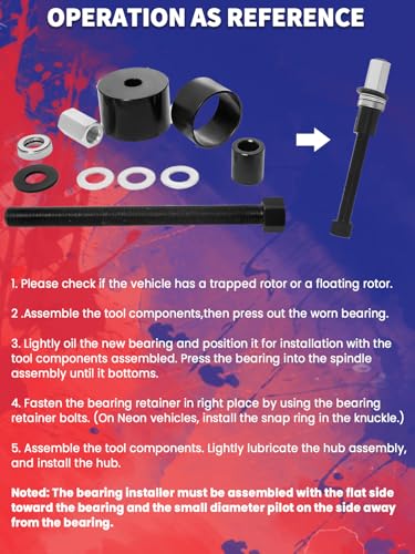 Wheel Bearing Removal Kit 19PCS Front Wheel Drive Bearing Removal Installation Service Tool