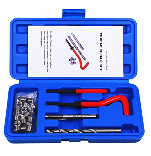25pcs Thread Repair Kit M8 x 1.0mm Metric Thread Repair Insert Kit | Compatible Hand Tool Set for Auto Repairing (M8-1.0)