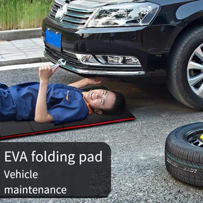 Folding Mechanic Mat 1.1" EVA Kneeling Pad with Handle | Garage Auto Repair, Gardening Workshop, Foldable Design, Knee Support Cushion, Portable Handle