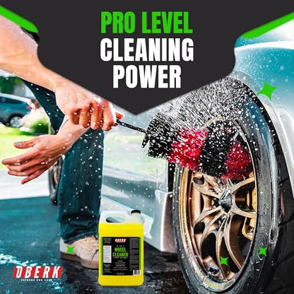 Oberk 2-in-1 Wheel Cleaner & Iron Remover – pH Neutral Iron Decon Spray for Car Detailing – Safe on Painted, Chrome, Aluminum, Powder-Coated Wheels (2 in1 Wheel Cleaner Gallon - 128oz) - size: 2 in1 Wheel Cleaner Gallon - 128oz