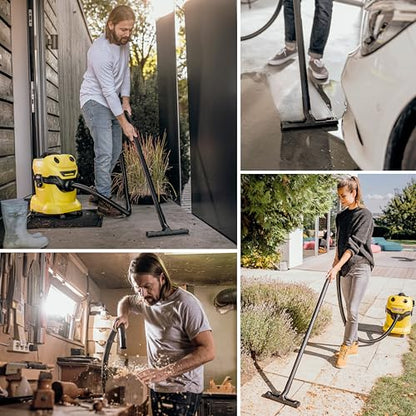 Kärcher Shop Vacuum WD 4, 5.3 Gal, 3.8 Peak HP, 33 ft Reach, Wet Dry Vacuum Cleaner, Heavy Duty, Blower Function, Crevice Tool, Floor Nozzle, Great for DIY Projects and Workshops - style: WD 4 (2025)