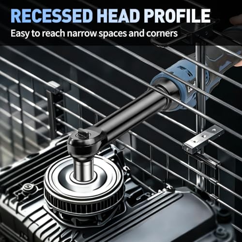 CloudDream Cordless Electric Ratchet Wrench,3/8" 16V Power Ratchet Tool,40 Ft-lbs Max Torque with 2x 2.0 Ah Batteries, Fast Charger, 7 Sockets, 1/4" Adapter & 3" Extension Bar for Auto Repair
