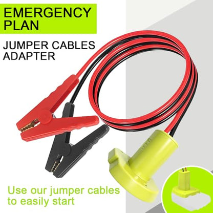 Jumper Cables Adapter Compatible with Ryo.bi 18V Batteries, Silicone Wire 8AWG 2FT Portable Battery Jump Starter Starting Using Tool for Car SUV Truck, Temperature Resistance 392℉(200℃) - size: 2FT