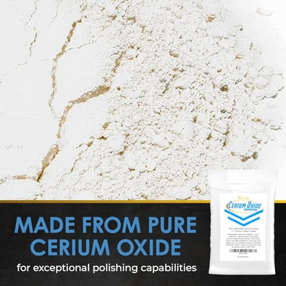 Optical Grade Cerium Oxide 8oz Glass Repair Powder | Glass Window and Windshield Repair | Optical Grade, for use with Camera, Scope, Binocular Lens | Remove Scratches and Scuffs (8oz) - style: 8oz