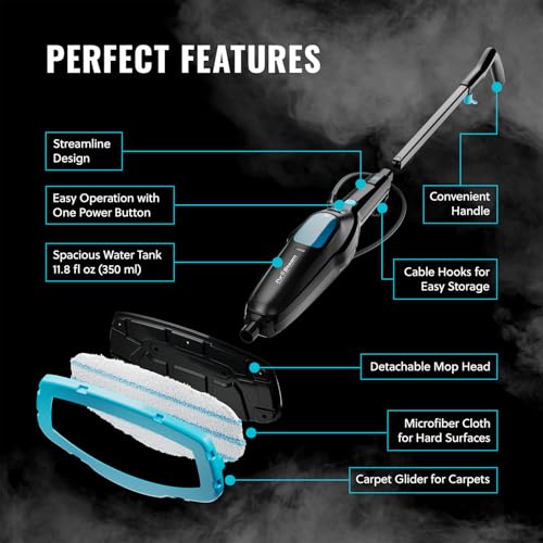 PurSteam Multi-Surface Steam Mop Floor Cleaner for Hardwood, Tile & Carpet | Multi-Surface Floor Cleaner for Hardwood, Tile, Laminate & Carpet | Fast Heating, Lightweight & Chemical-Free Cleaning - size: Steam Mop - Multi-Surface