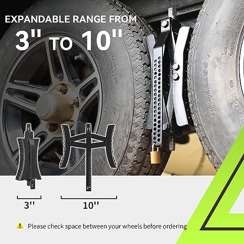 RVMATE RV Camper Wheel Chock Stabilizer Scissor, X Chocks (2 Packs) | for RV Travel Trailer Tires, X Chock for Locking Tandem Wheels When Parked on Uneven Surfaces, Black. - color: Black