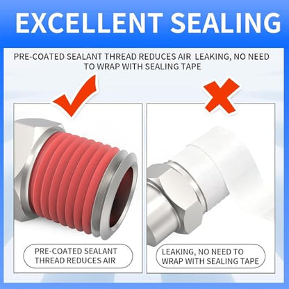 ChillWaves A-Style(ARO) Air Plug, 1/4" NPT Male Pneumatic Plugs, Air Compressor Accessories Fittings(30-PACK) - size: 1/4" MNPT, style: PACK OF 30