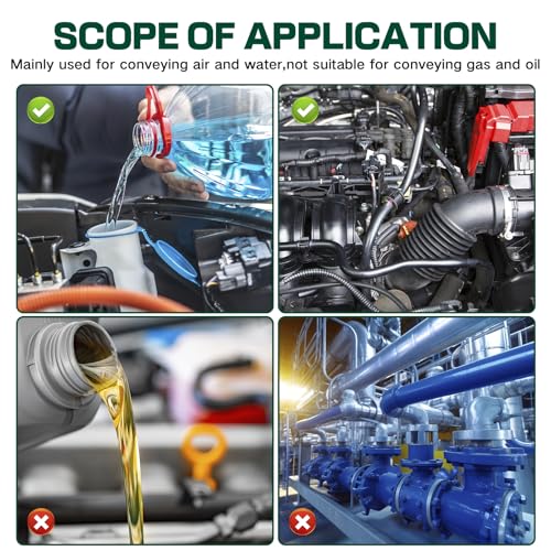 Silicone Vacuum Hose Kit, 5Ft 6PCS Vacuum Hose Automotive & 113PCS Vacuum Line Connectors, Multipurpose Vacuum Tubing for Variety Car Piping System, Max 130PSI, Automotive Replacement Vacuum Line Kit