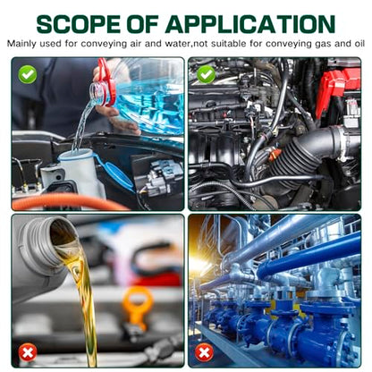 Silicone Vacuum Hose Kit, 5Ft 6PCS Vacuum Hose Automotive & 113PCS Vacuum Line Connectors, Multipurpose Vacuum Tubing for Variety Car Piping System, Max 130PSI, Automotive Replacement Vacuum Line Kit