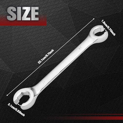 Flare Nut Wrench 19mm x 21mm Double Open End 45 Steel Metric Brake Line Wrenches 15-Degree Offset Design for Removing and Onstalling Nuts in Automotive, Plumbing, and Industrial Applications - size: 19*21mm