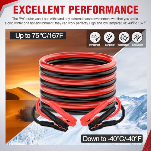 Nilight Jumper Cables for Car Battery 0 Gauge 20 FT Booster Cable Heavy Duty 1000 A CCA with Carrying Bag Jump Start Emergency Kit Pickup Truck RV Vans SUV - size: 0 Guage 20 FT