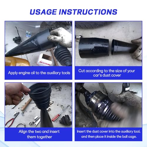 Wuyaoyao 13PCS CV Axle Boot Repair Kit, 2PCS Silicone CV Boot with 4 Stainless Steel Clamps & 6 Cable Ties & Expander Tool, Waterproof Dustproof CVs Joint Boots Kit, Universal Car Accessories (Blue) - color: Blue