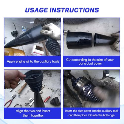 Wuyaoyao 13PCS CV Axle Boot Repair Kit, 2PCS Silicone CV Boot with 4 Stainless Steel Clamps & 6 Cable Ties & Expander Tool, Waterproof Dustproof CVs Joint Boots Kit, Universal Car Accessories (Blue) - color: Blue