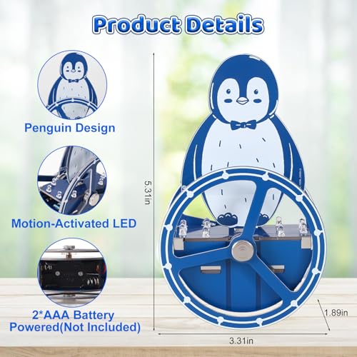 DIY Penguin Soldering Kit, Wobbling Penguin Soldering Project with Motion-Activated RGB Lights, Back to School Soldering Practice Kit for Students, Fun Electronics Project for STEM Education