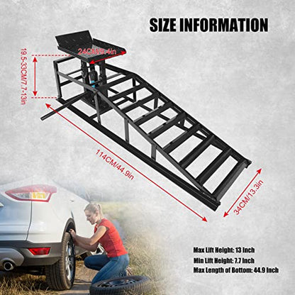 2 Pack Hydraulic Car Ramps 5T 10000lbs Low Profile Car Lift Service Ramps Truck Trailer Garage,Height Hydraulic Vehicle Ramps (Black) - color: Black, size: 2 Pack