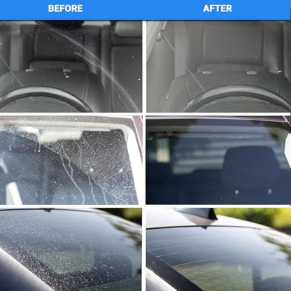 GLASS POLISH DIY Windshield Restoration & Scraper Bundle – Set of 3” Windshield Polishing Kit and Professional 6” SCRATCHLESS Glass Scraper for Windows, Tiles, and Smooth Surfaces