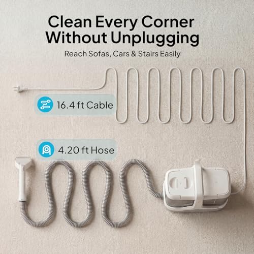 Portable Carpet Cleaner Machine for Pet Stains Upholstery Car Interior, 16kPa Powerful Suction Spot Cleaner with 2.3L+1.3L Dual Tank Self-Cleaning for Couch Rug Stairs Sofa Handheld Deep Cleaner