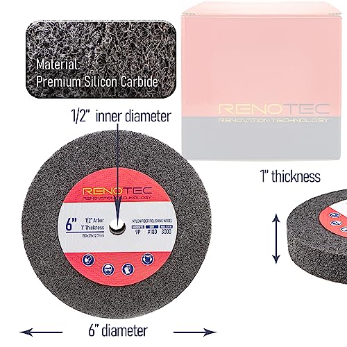 6 inch 9P Hardness Deburring Wheel, Pack of 3, 180 Grit, Nylon Fiber Buffing Wheels. for Bench Grinder Buffing Machine Polishing Stainless Steel. 1/2 inch Arbor, 1 inch Thickness - style: Deburring Wheel 3 Pcs