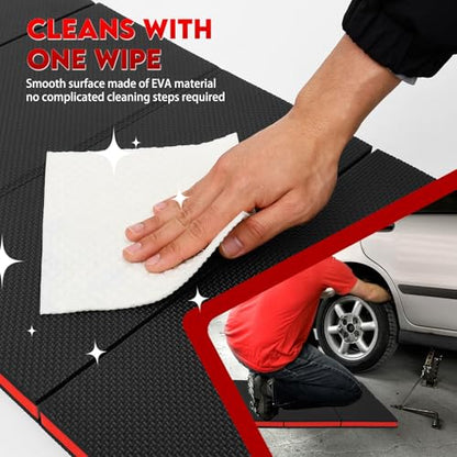 1.1" Thickened Foldable Mechanic Kneeling Pad, Mechanic Mat for Working Under Car, EVA Waterproof Floor Mat with Handle for Garage, Gardening, Gym, Camping, Creeper, Knees Protection