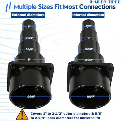 (2 Pack) Universal Tool Adapter Attachment for Shop Vac Wet/Dry Vacuum Connects to Power Tools 2-1/2" Integrated Hose Adapters for Dust Collector for Saw and Sander - size: 2 Pack