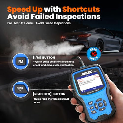 ANCEL BM700 PRO Fit for BMW Scanner - Battery Registration Tool, Code Reader for BMW/Mini/RR, Advanced OBD2 Scanner Auto V-I-N, Full System Diagnostic for BMW Scan Tool with All Reset Services (Blue) - color: BM700 Pro Blue