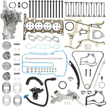 1.4 Engine Rebuild Kit Timing Chain Kit Head Gasket Bolt Set & Water Pump Thermostat Set Piston & Rings Fit for Buick Encore Cadillac ELR Chevrolet Sonic Cruze Trax Volt 1.4L L4 2011-2016