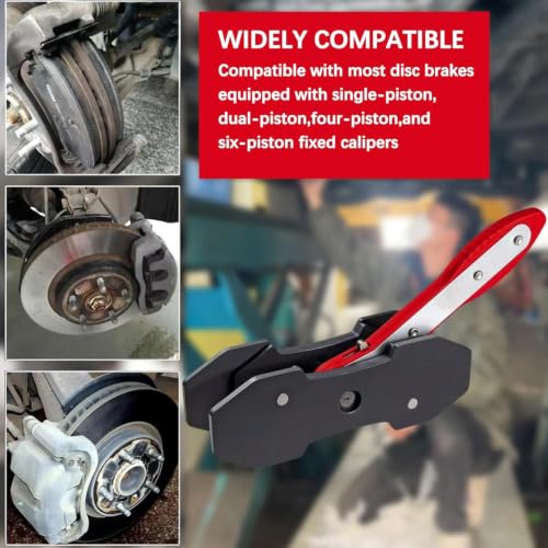Ratchet Brake Caliper Adjustment Tool,Brake Caliper Press Caliper Piston Spreader Brake Tools,Brake Caliper Piston, Brake Caliper Press Ratchet with 2 Caliper Hooks 2 Steel Plates and Gloves