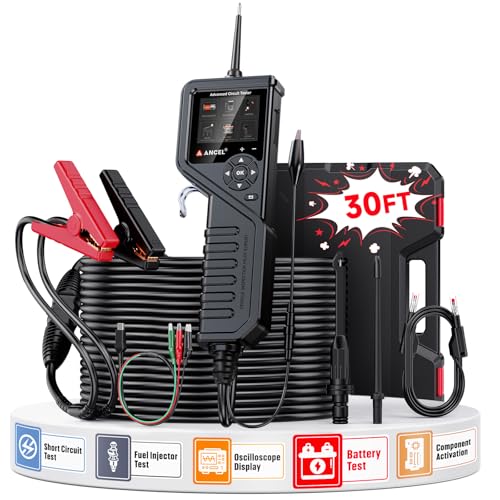 ANCEL PB600 Power Circuit Probe Tester for DIY Enthusiasts, All-in-One with Component Activation, Short/Open Circuit, Polarity & Continuity Test, Multimeter/Oscilloscope Ohmmeter Mode, Electrical Tool - color: Black