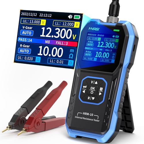 FNIRSI HRM-10 Voltage Internal Resistance Battery Tester，Battery Voltage Meter for Types of Batteries, Car Battery Tester, AAA AA Battery, 100V 200Ω, Digital Battery Analyzer for Household Automotive - size: HRM-10