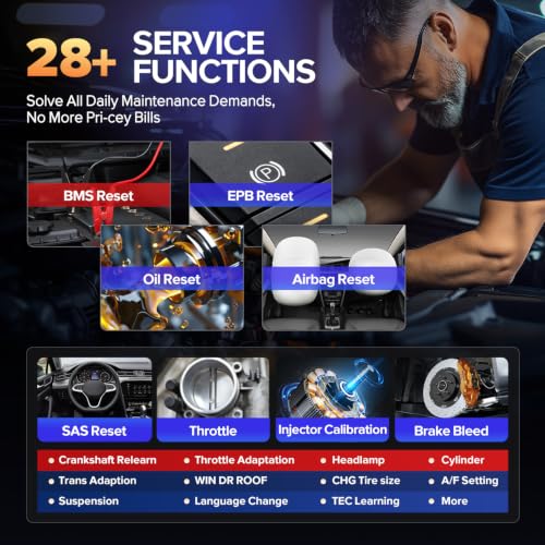 Autel Scanner MaxiCheck MX808S, 2026 Bidirectional OBD2 Scan Tool US Ver. of MaxiCOM MK808S MK808Z, 3000+ Active Test 11OS as MK900 MK900BT MX900, 28+ Service for 200+ Brands, OE All Diagnostic, FCA