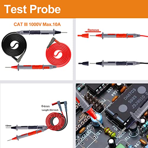 Makeronics 11-in-1 Multimeter Test Lead Kit with Alligator Clip Soft Case | for Electronic Specialties Automotive Multimeter Voltmeter Clamp Meter 2 PCS Non-Destructive Back Probes