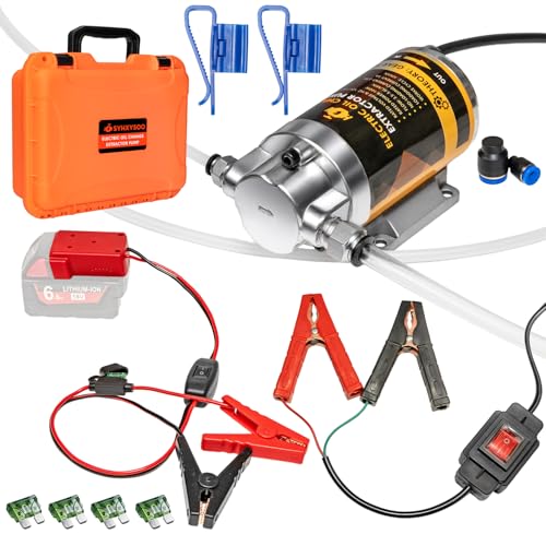 100W Electric Oil Change Extractor Pump, 1-4L/min Oil Transfer Pump for Engine/Transmission/Gear Oil Change, Compatible with Milwaukee M18 Battery(Oil Pump-A+Red Adapter) - color: Oil Pump-A+Red Adapter